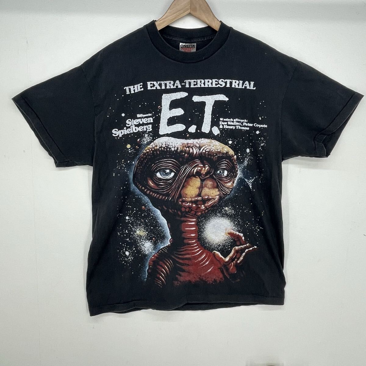 ELI6 E.T 映画Tシャツ XLサイズ ONEITA POWER-T オニータ シングルステッチ ブラックボディ ET イーティー 検)ヴィンテージ ビンテージ