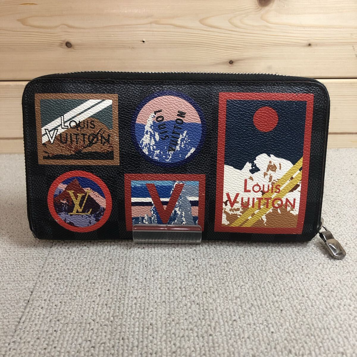 (36)LOUIS VUITTON ルイヴィトン ジッピーオーガナイザーNM N60153 ダミエグラフィット LVアルプス 長財布 CA3128 ダミエ キャンバス 黒