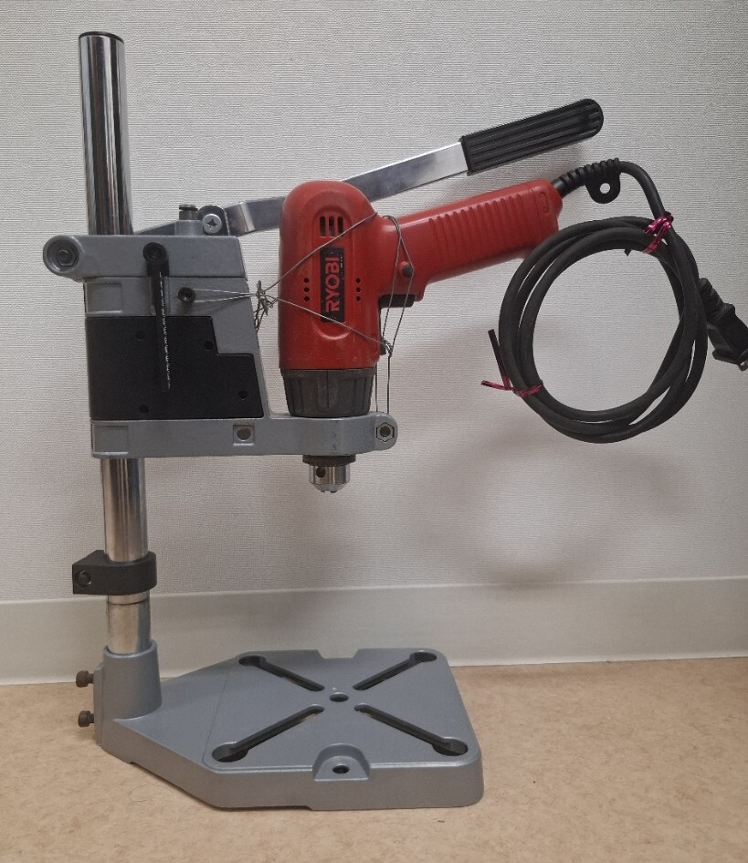 【貴重/2点セット/稼動品】「RYOBI リョービ ドリル FDD-10」「TUV Rheinland DRILL STAND ドリルスタンド」