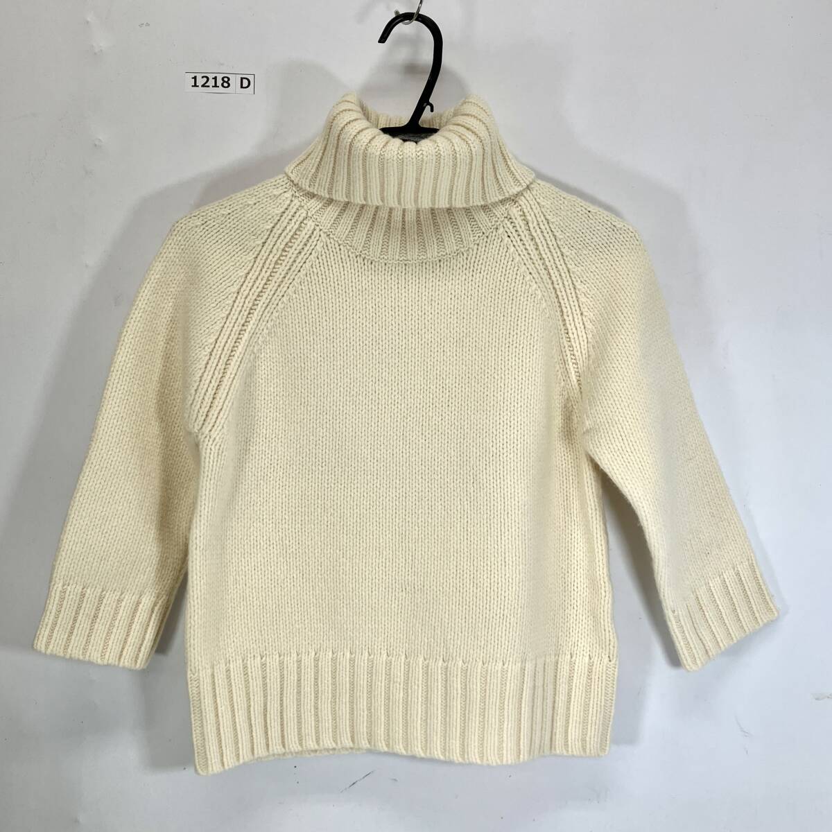 (志)[美品]GALERIE VIE/ギャルリーヴィー トゥモローランド ファインウール ハイネック タートルネック ニット ホワイト S程度(I)1218D