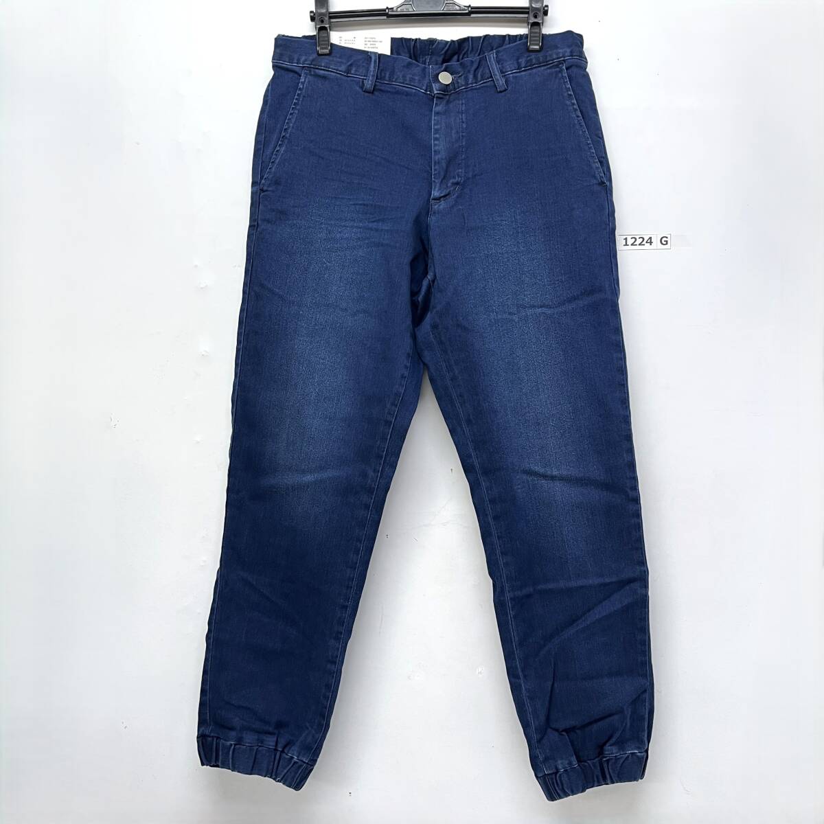 (志)【新品/送料無料】UNIQLO/ユニクロ デニムジョガーパンツ Mサイズ 65 ブルー Blue ウエスト:76-84cm 股下:70cm 321-174276 (o)1224G