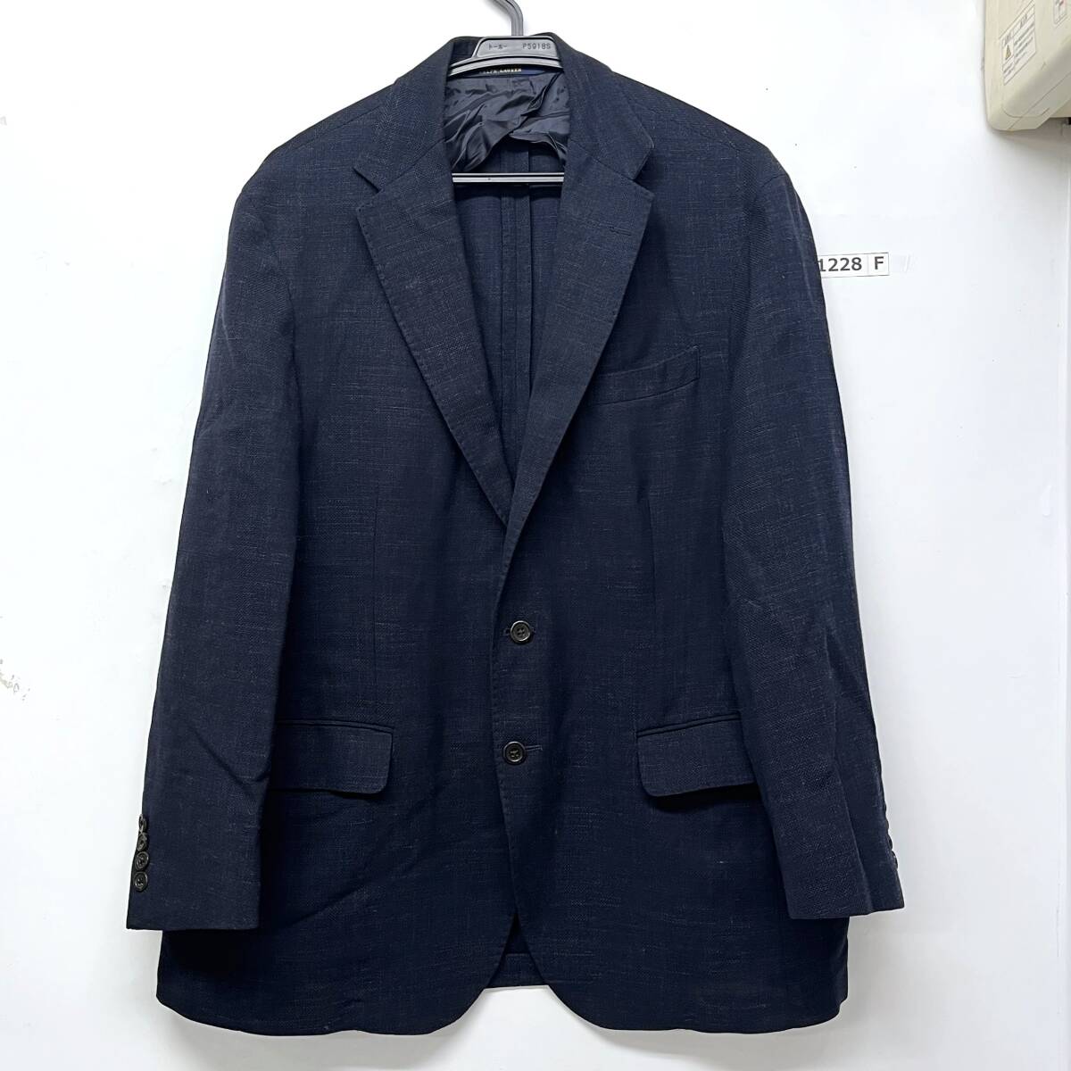 (志)POLO RALPH LAUREN/ポロ ラルフローレン テーラード ジャケット 42R L ネイビー 紺色 薄手 長袖 ストライプ メンズ (o)1228F