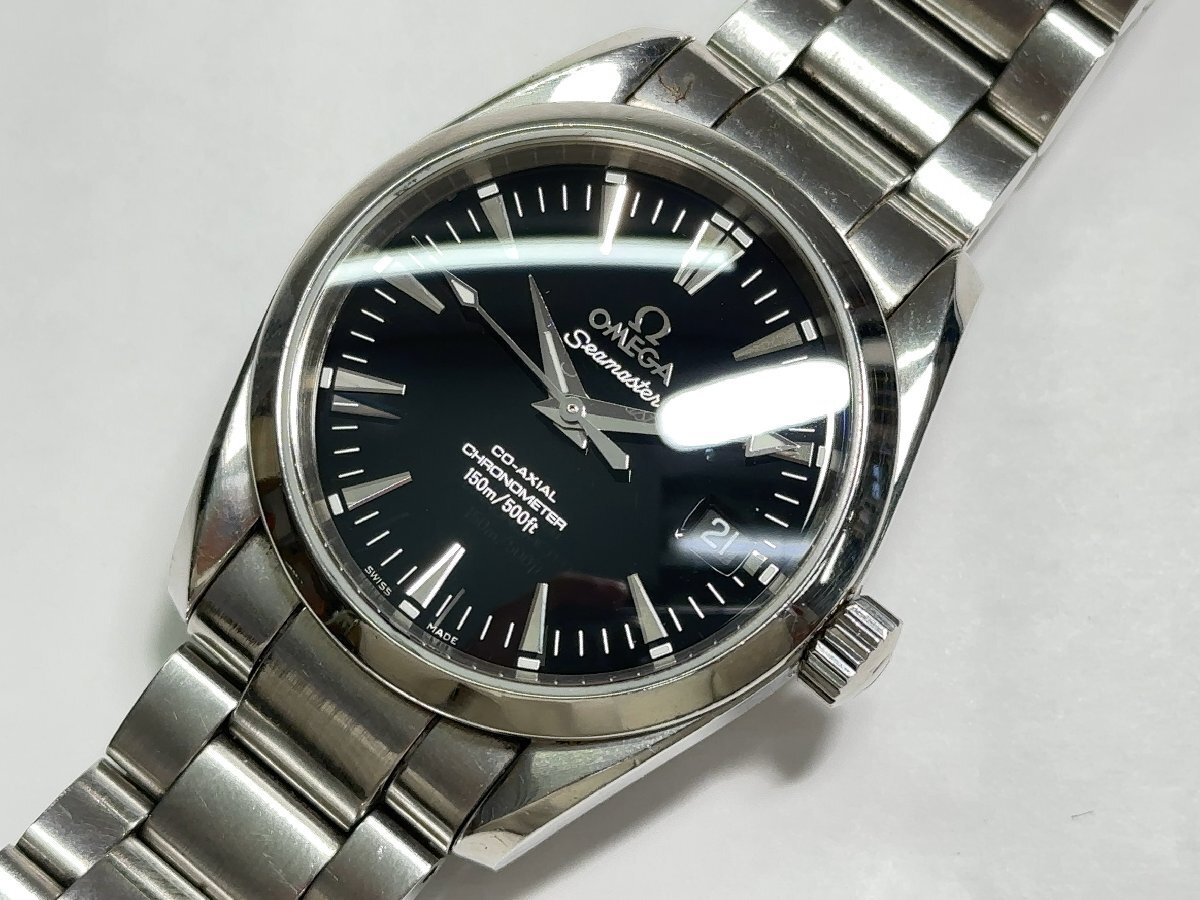 ♪【OMEGA オメガ Seamaster Aqua Terra シーマスター アクアテラ 型番 2504.50 メンズ オートマ ブラック文字盤】OK21162