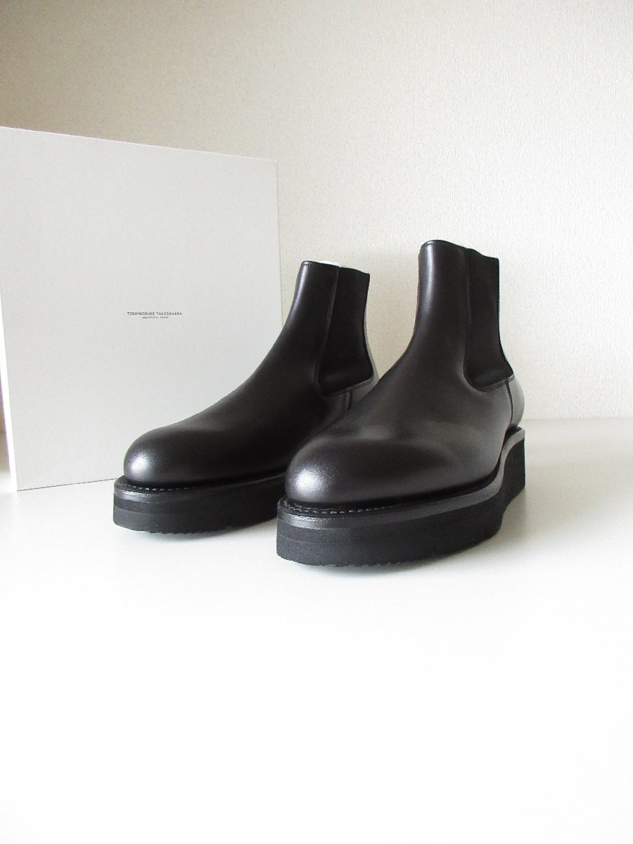 未使用 TOSHINOSUKE TAKEGAHARA BEAUTIFUL SHOES / ビューティフルシューズ BRITISH SIDEGORE BLACK 24.5 / サイドゴアブーツ レザー