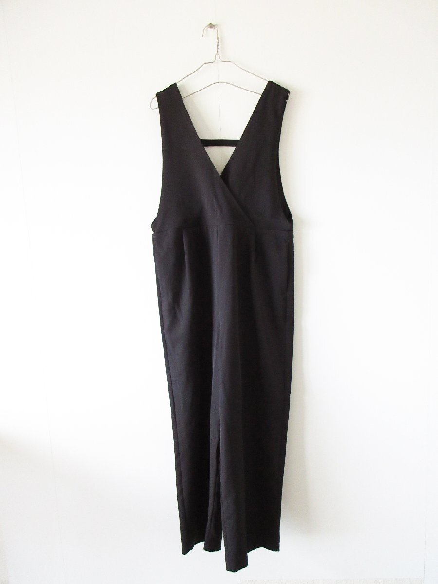 2025SS SLOBE IENA / スローブ イエナ 25030912006010 カシュクールオールインワン 38 BLACK * ワンピース サロペット