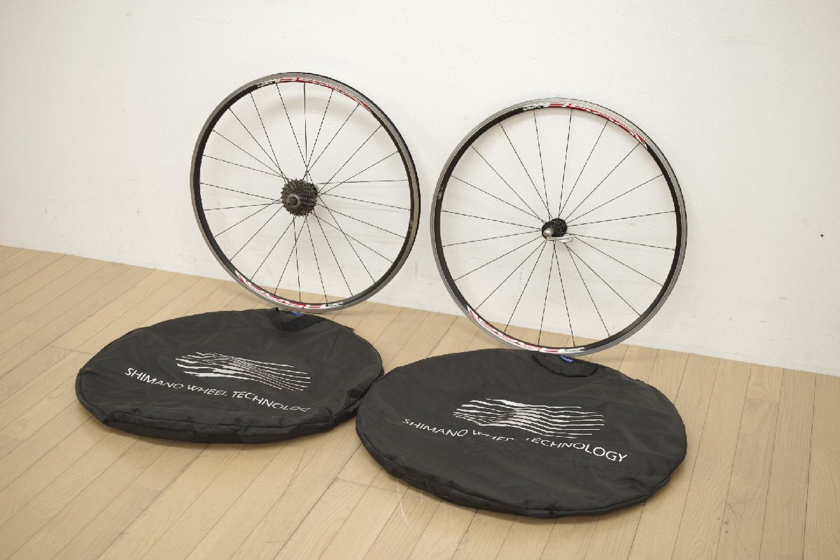 SHIMANO シマノ WH-R500 700C タイヤホイール 前後セット 27インチ ロードバイク クロスバイク 中古 自転車 ホイール