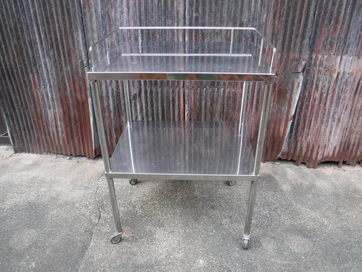 I17◇医療器 医療用 ステンレス製ワゴン◇メディカルカート ドクターワゴン 病院 医院 クリニック◇キャスター付◇お洒落◇直接引取可能◇