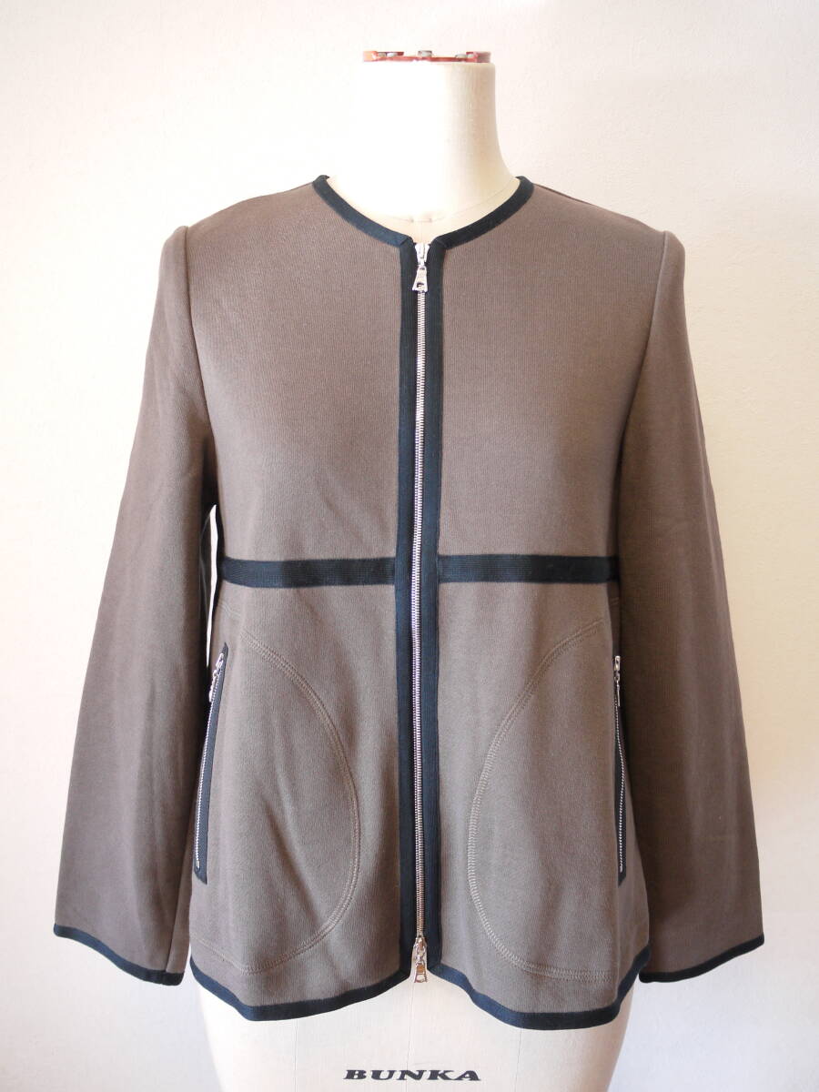 MARLENE DAM マーレンダム ダブルZIPトップス カーキ ４０ 未使用