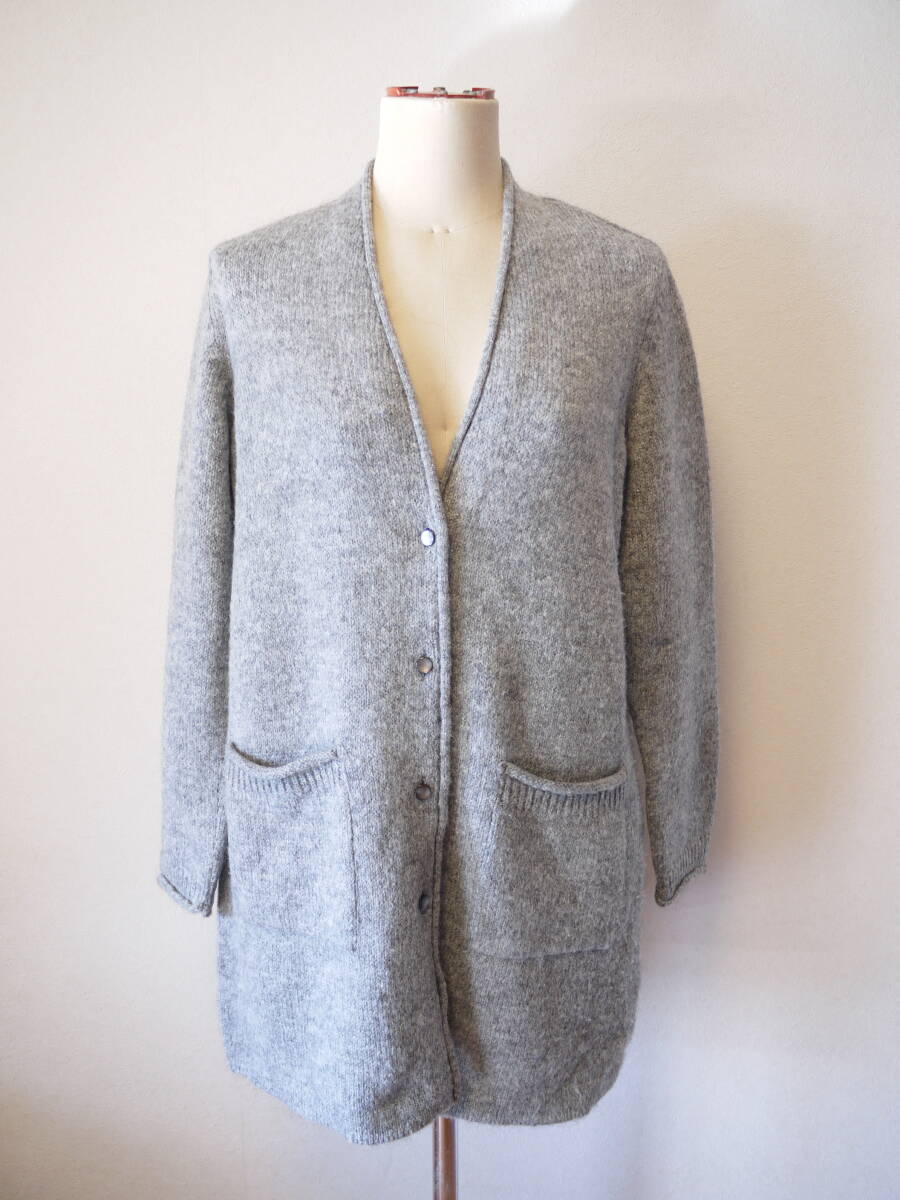 Leilian レリアン Vネック長袖カーディガン グレー ９ 美品