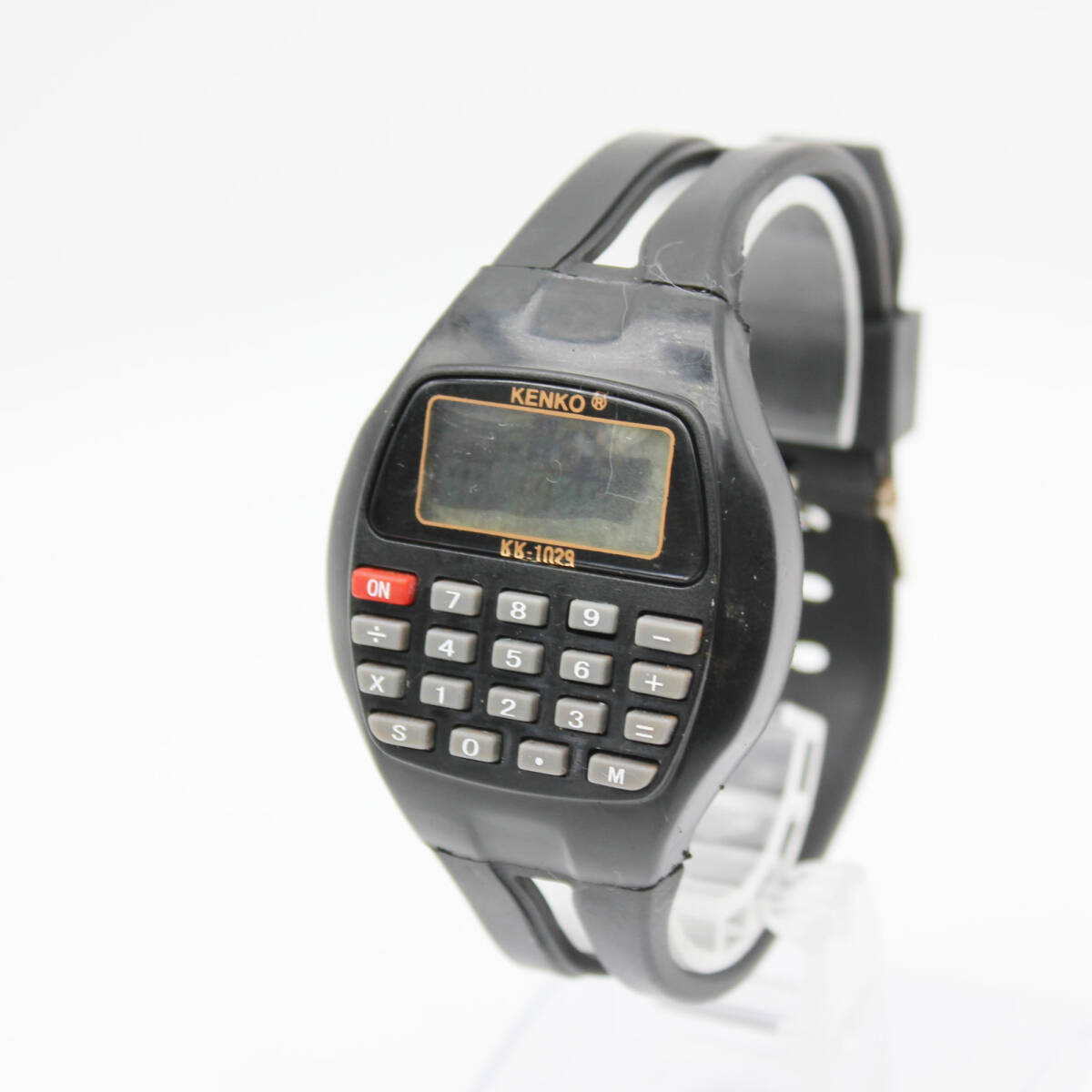W251201-32 Kenko KK-1029 電卓腕時計 クォーツ デジタル ジャンク ブラック