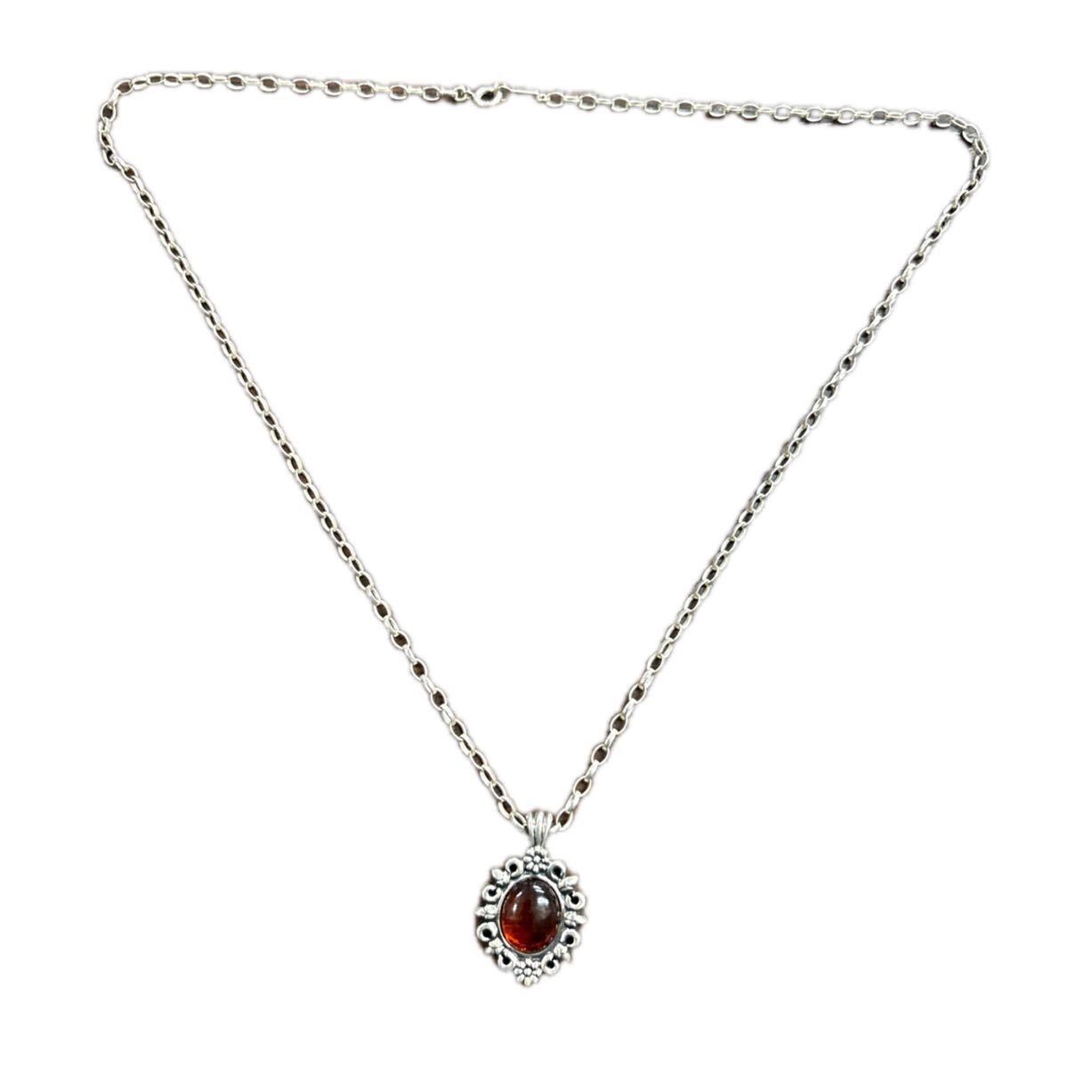 ♭UZU ウズ シルバー　ネックレス　カラーストーン 色石 刻印 SILVER 925 アクセサリー 現状品 中古　約12.4ｇ　ネックレス長さ約49cm