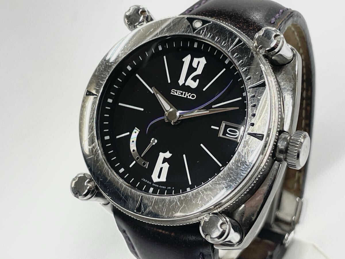 SEIKO SBLA007 5R65-0AB0 セイコー ガランテ パワーリザーブ スプリングドライブ デイト ブラック文字盤 稼働品 