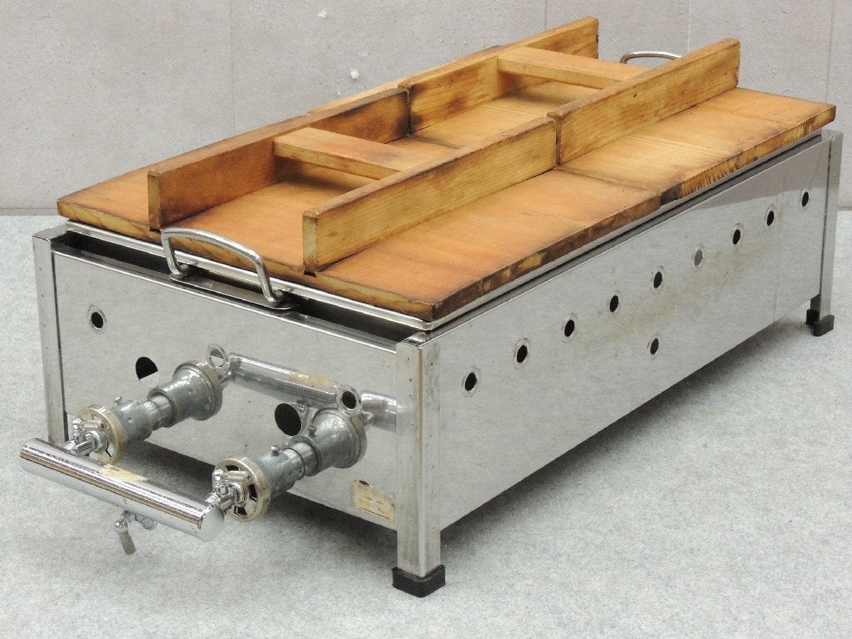 W2237■業務用 おでん鍋■都市ガス■点火確認済■4つ切り■木蓋 仕切り付■屋台・居酒屋・飲食店■厨房機器