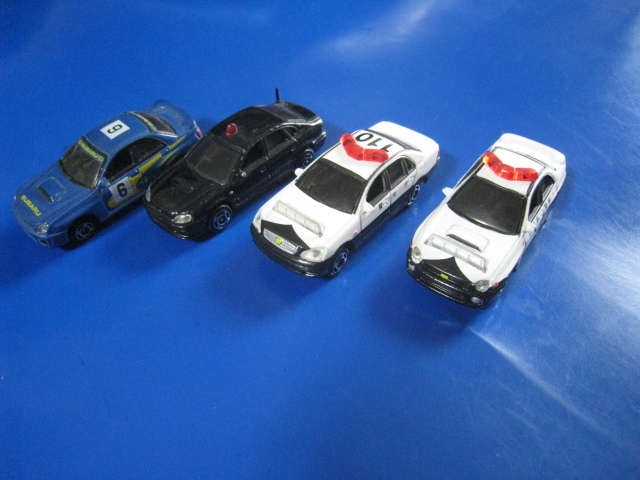 ■即決価格　送料込み金額　TOMICAトミカ Jr. ジュニア 4台　まとめて　インプレッサパトカー レガシィ覆面 セルシオ インプレッサ◆中古