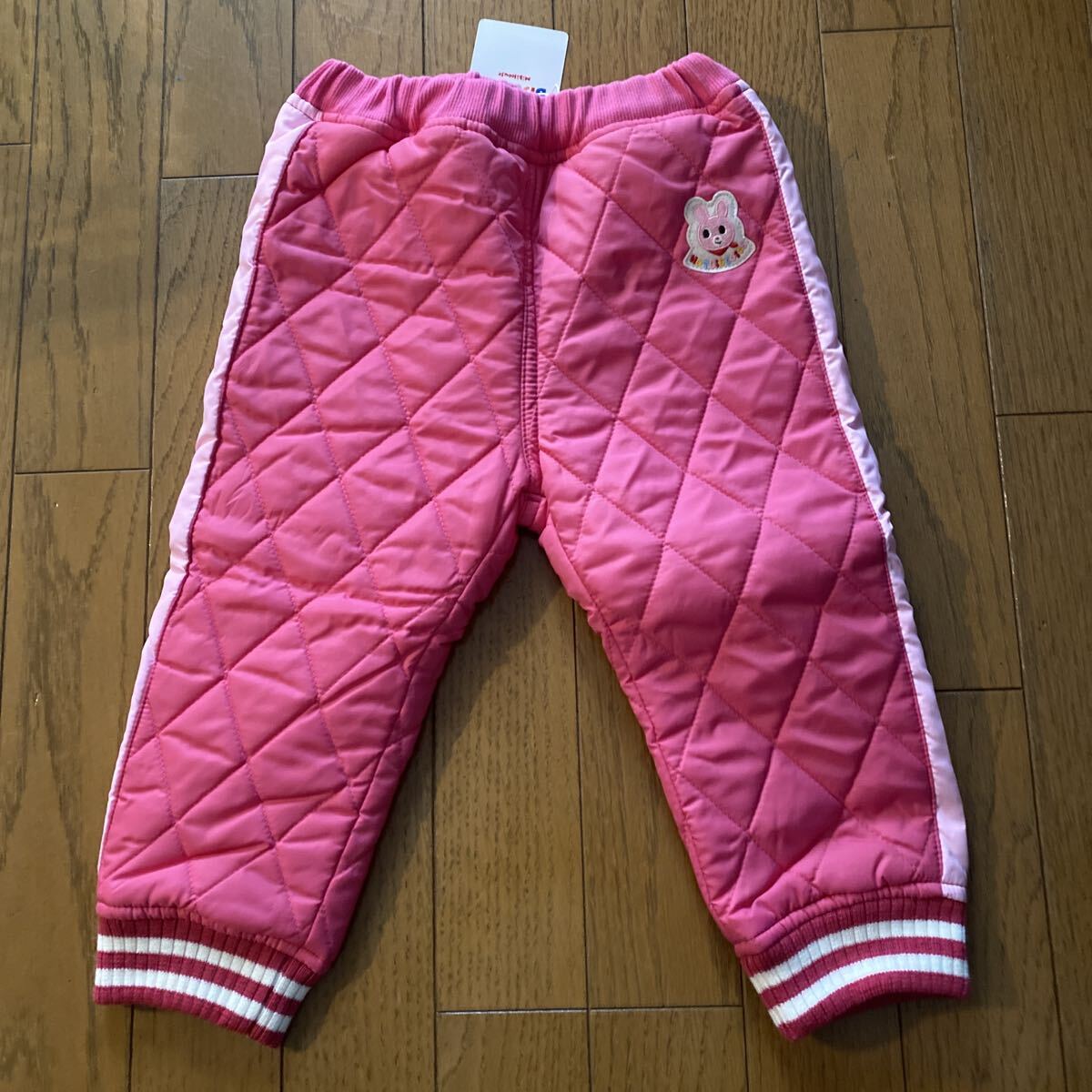 SALE　未使用　ミキハウス　防寒　中綿入りズボン　90 ピンク スウェットパンツ　ウインタースポーツ　スノーパンツ 長ズボン