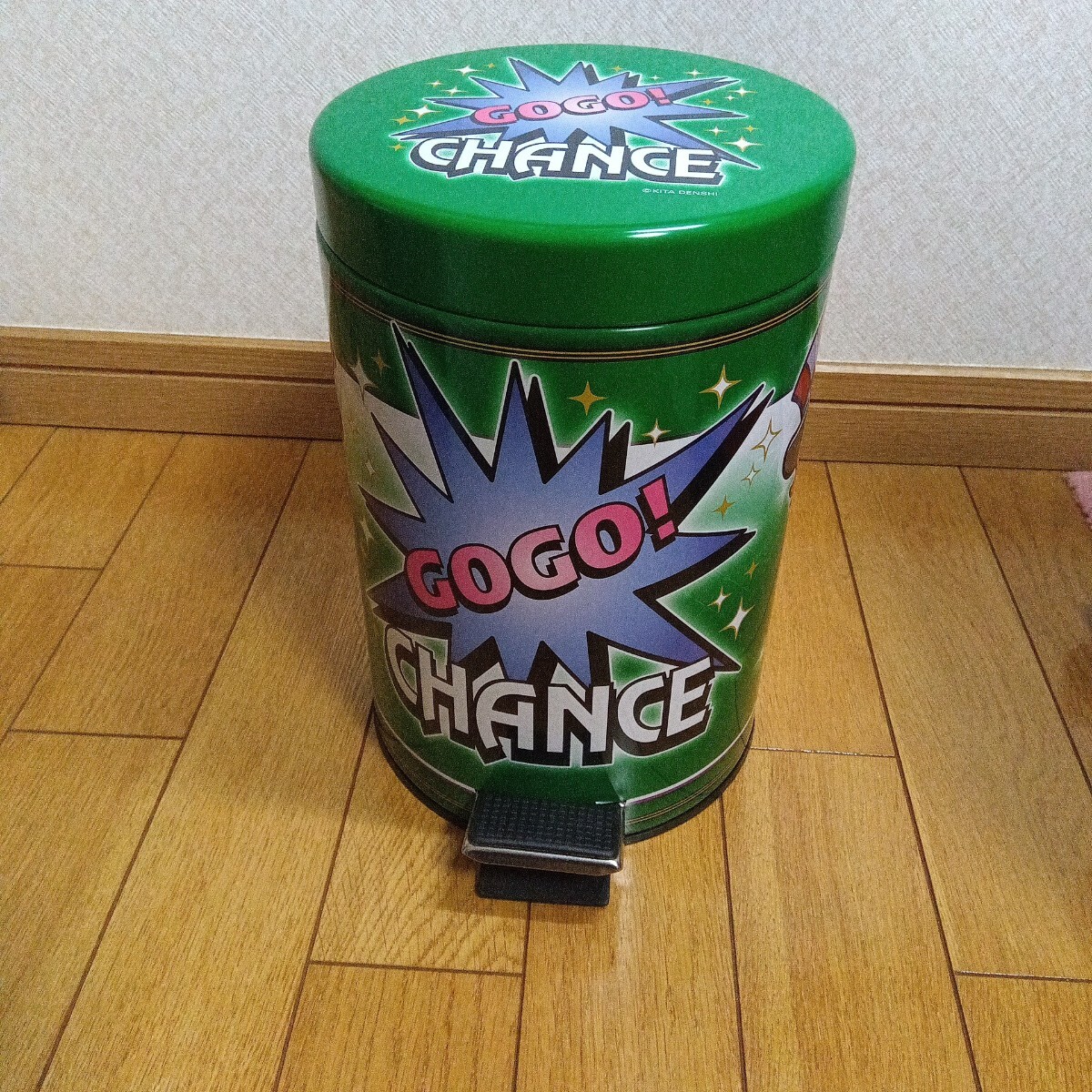 1円【美品】パチスロ JUGGLER ジャグラー GOGO ☆DUSTBOX ゴミ箱 緑 グリーン