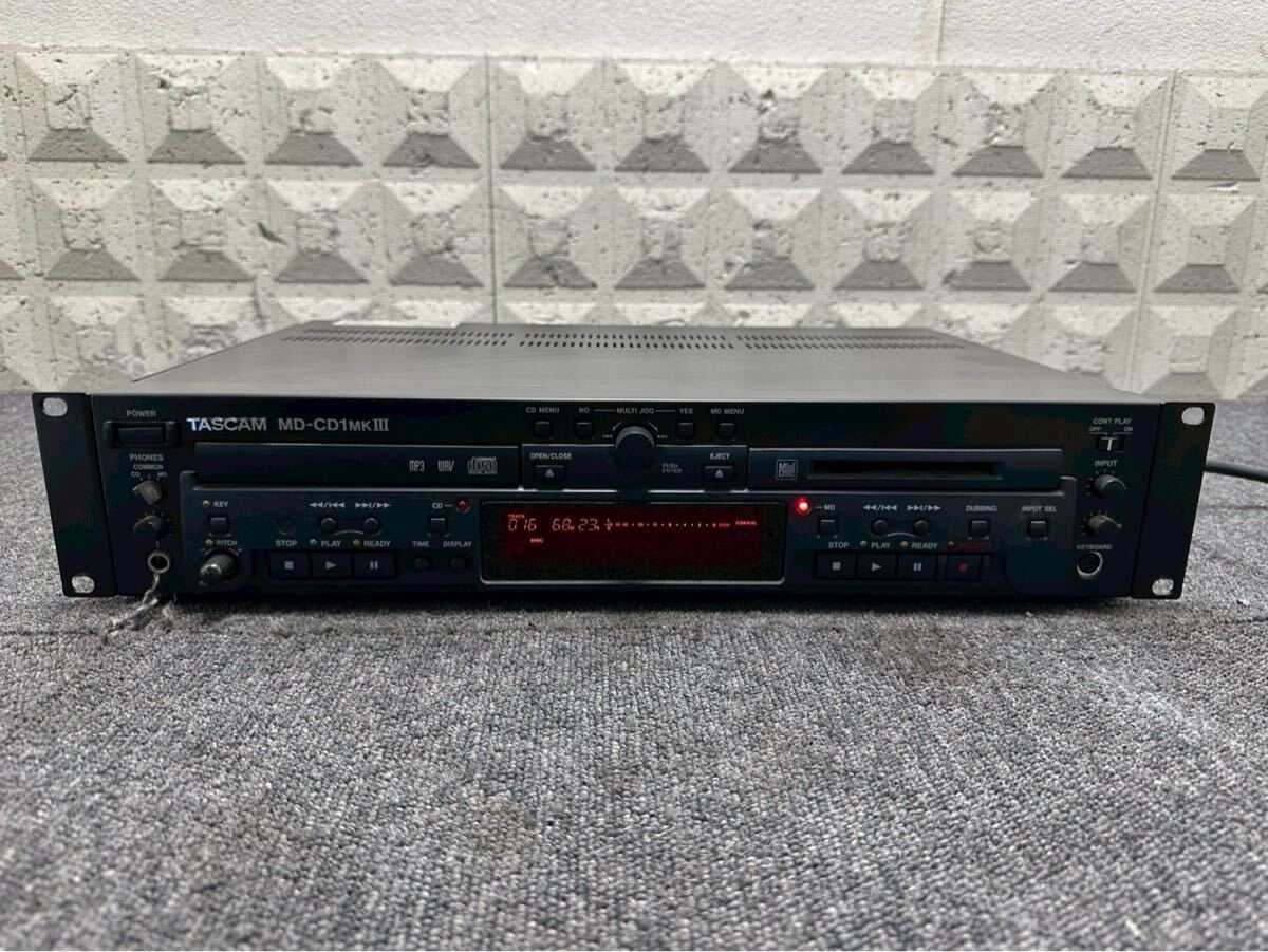 TASCAM タスカム MD-CD1MKIII CDプレーヤー MDレコーダー デッキ オーディオ 通電確認済み R1212-1