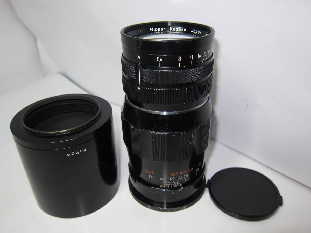 ブロニカ S 用 Nipon kogaku ニッコール Q 25cm f4 ( 純正フード付き) ■希少■10724 