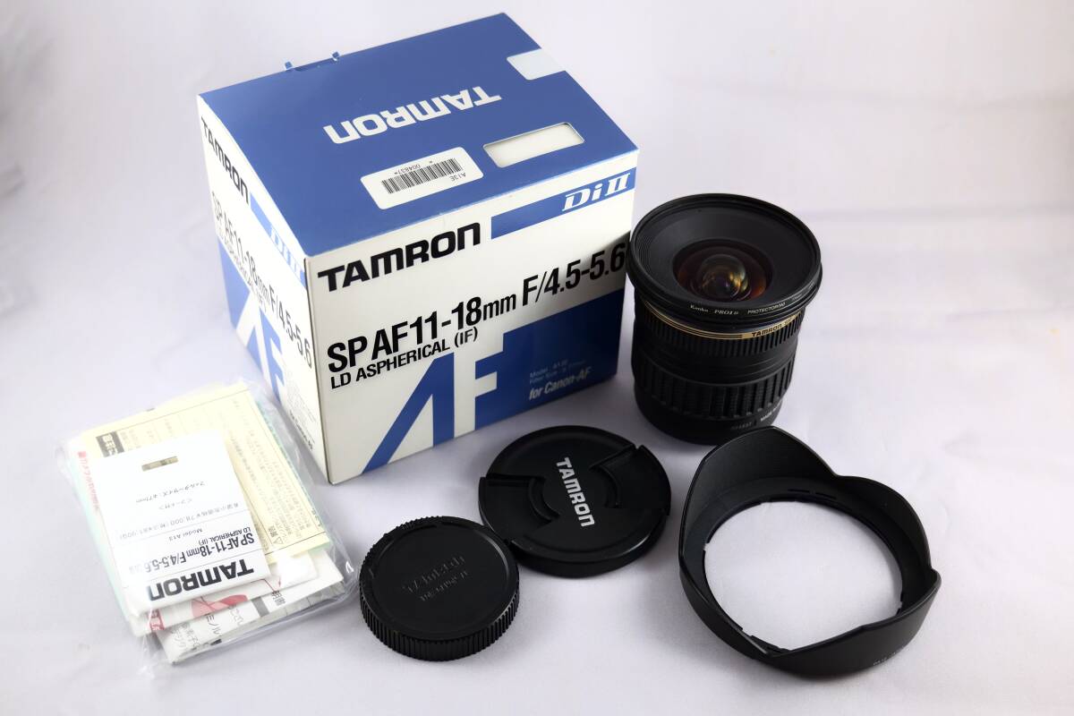 【美品】【箱付き】 TAMRON SP AF 11-18mm F/4.5-5.6 Di ll タムロン 交換レンズ キャノン用 Canon AF 広角ズーム 【A0005】