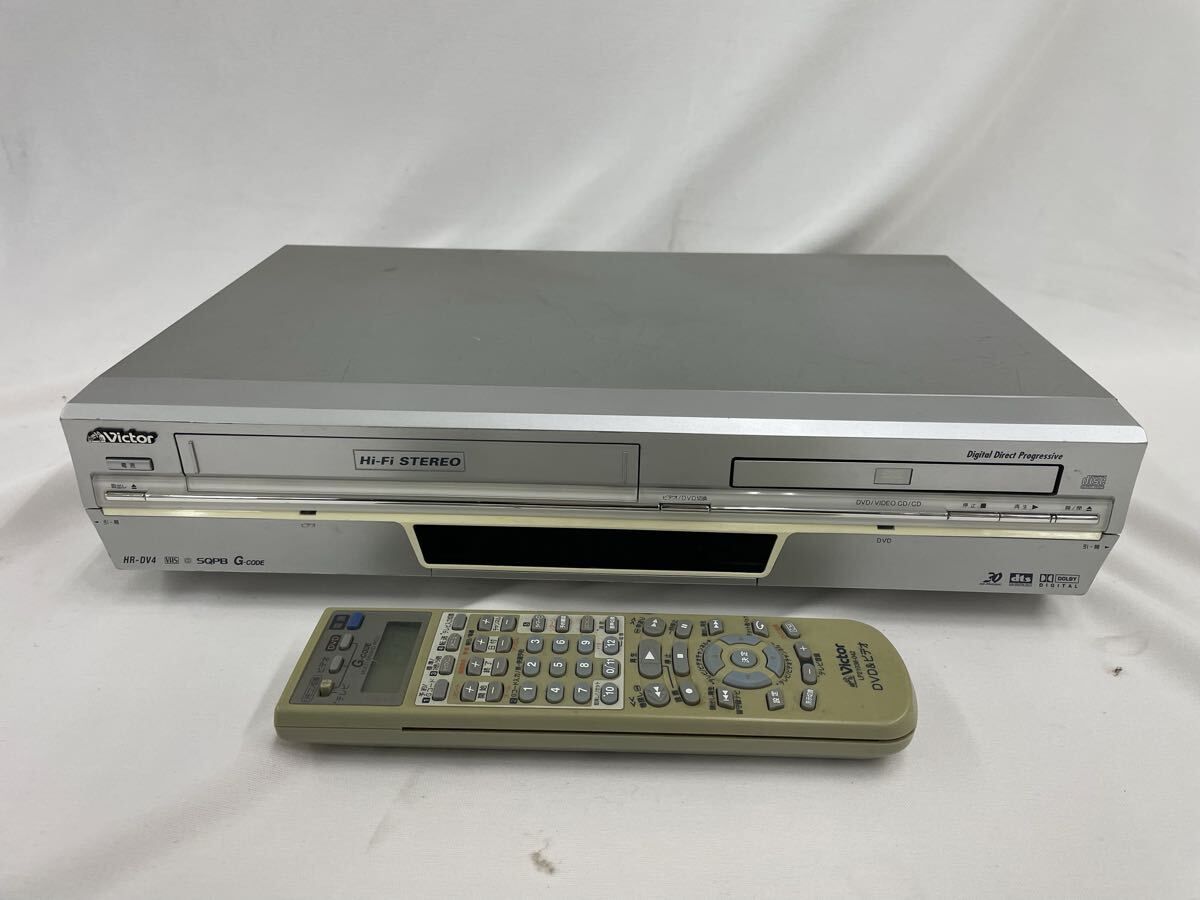 Victor ビクター HR-DV4 VHS/DVD一体型ビデオデッキ　 リモコン付　R71238