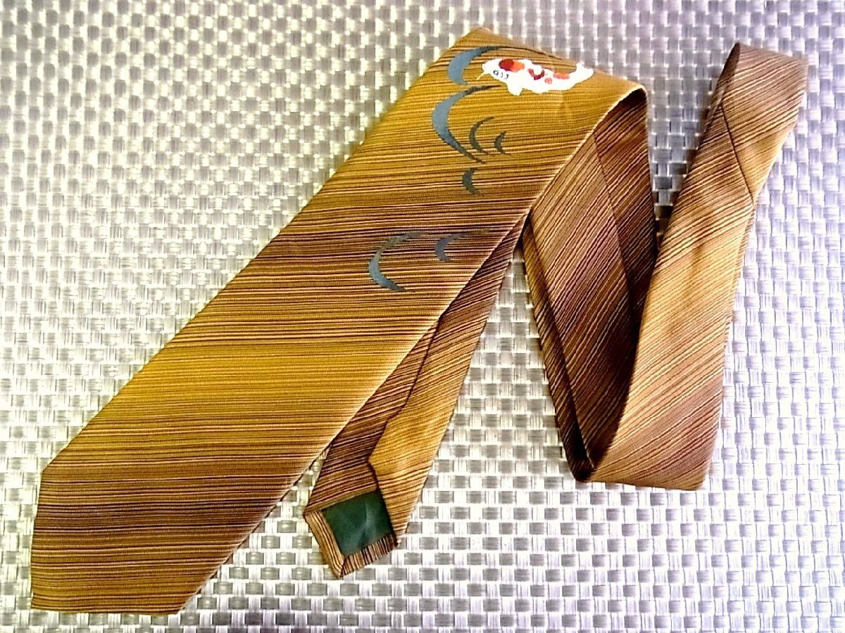 ★5424S★新品【魚 鯉 柄】和柄【手がき】ネクタイ