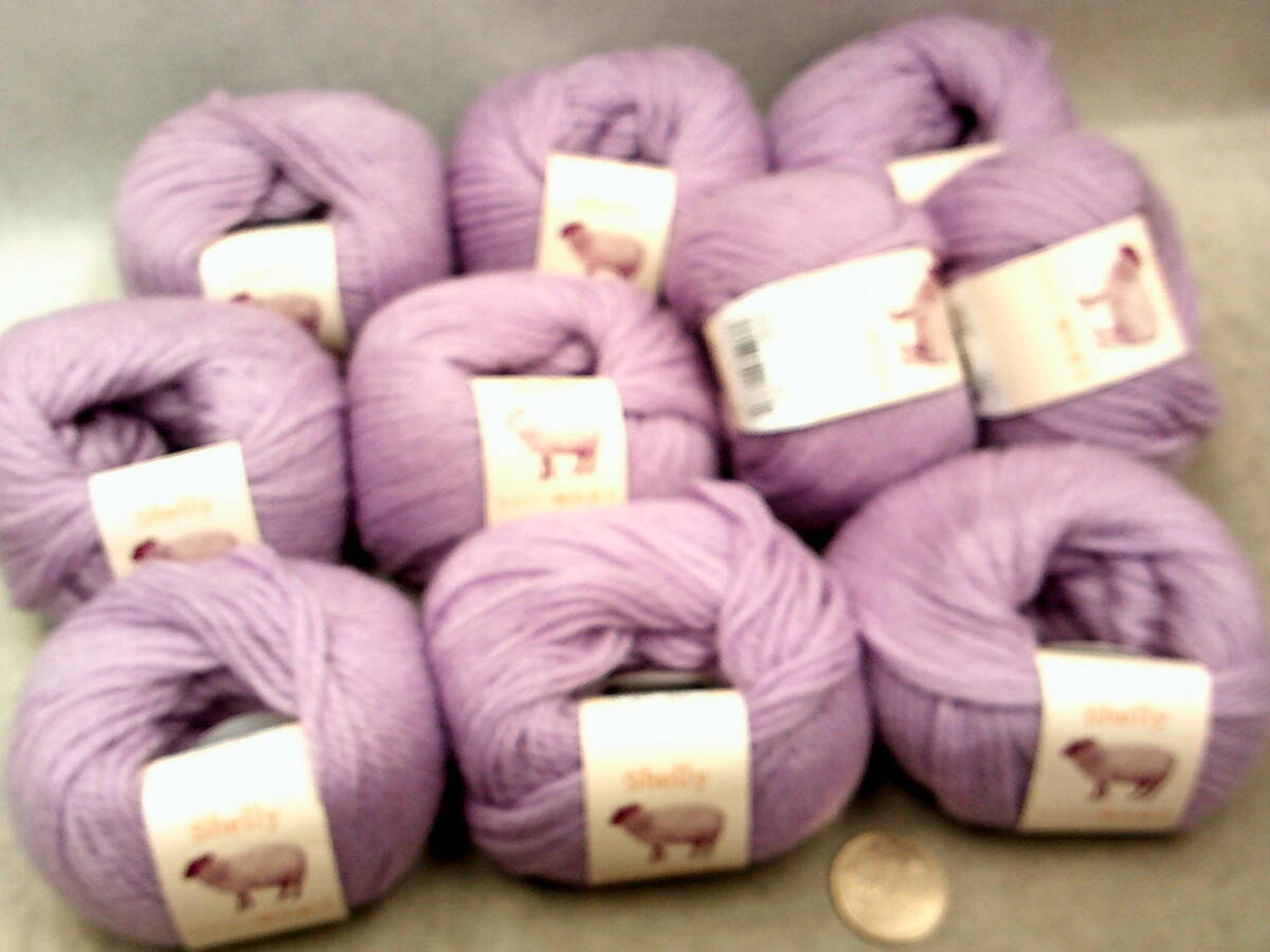 ☆シェリー並太８☆モトヒロ☆純毛毛糸☆薄藤色１０玉