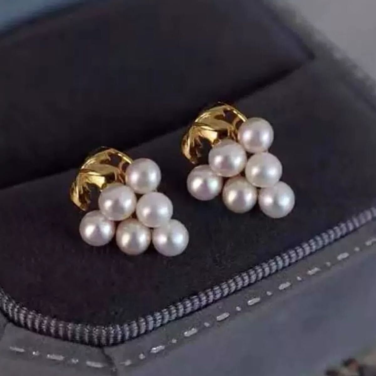 花珠級 本真珠ピアス　ぶどう　パールピアス　5mm シルバー　ベビーパール ピアス きらめき　 結婚式 上品 ゴールド アクセサリー