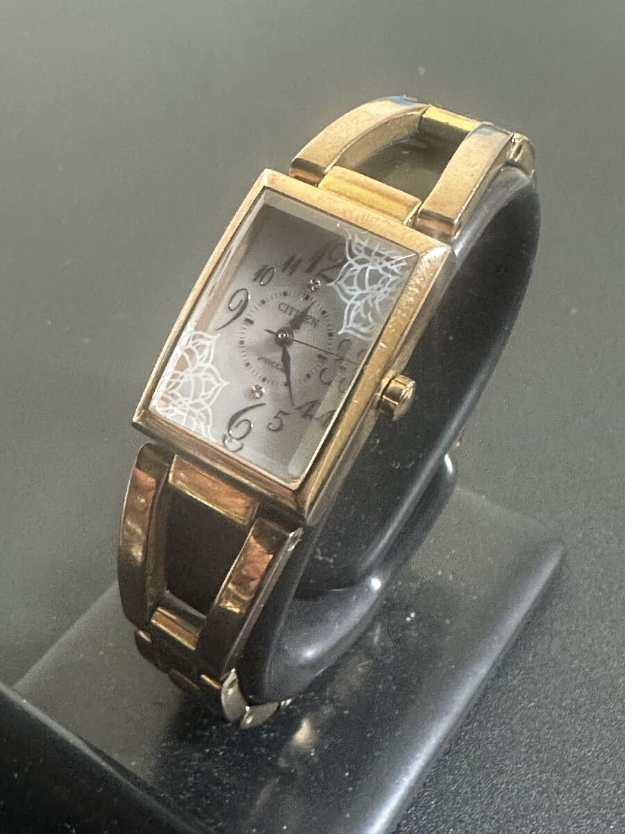 CITIZEN シチズン wicca ウィッカ B035-S051843 スクエア ゴールド 3針 レディース用 腕時計 クォーツ 動作未確認