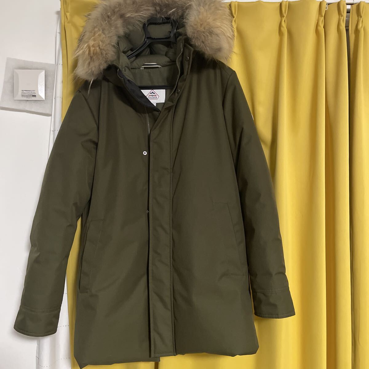 ピレネックス カーキ アヌシー XL【極美品】ダウンコート ファー取り外し可能 PYRENEX オリーブ