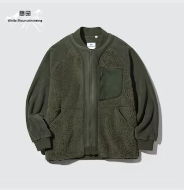 UNIQLO ホワイトマウンテニアリング フリースオーバーサイズジャケット（フリースフルジップジャケット） Olive XL 新品未使用タグ付き