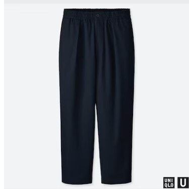 UNIQLO U（ルメールコラボ） イージーワイドフィットテーパードパンツ L Navy 新品未使用タグ付き