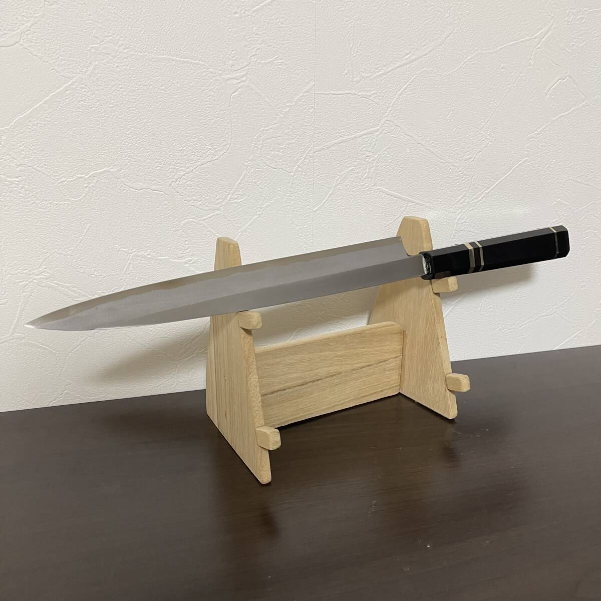 新品 未使用 堺 柳刃包丁 霞焼 黒水牛銀巻黒檀八角柄 刃渡り27cm 高級料理庖丁 本職 板前 寿司 刺身 和包丁 片刃 打刃物 Sakai 日本製