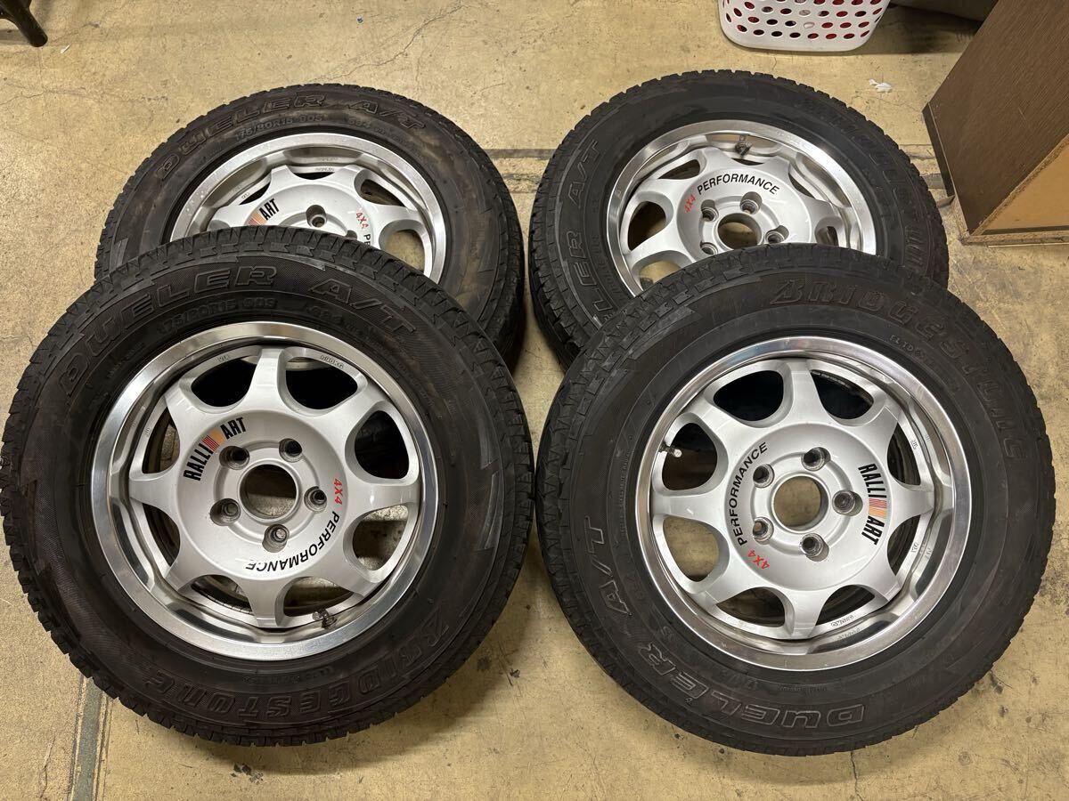☆希少☆綺麗☆ディスモンド三菱純正オプションラリーアートホイール15インチ タイヤ付き クロカン オフロード
