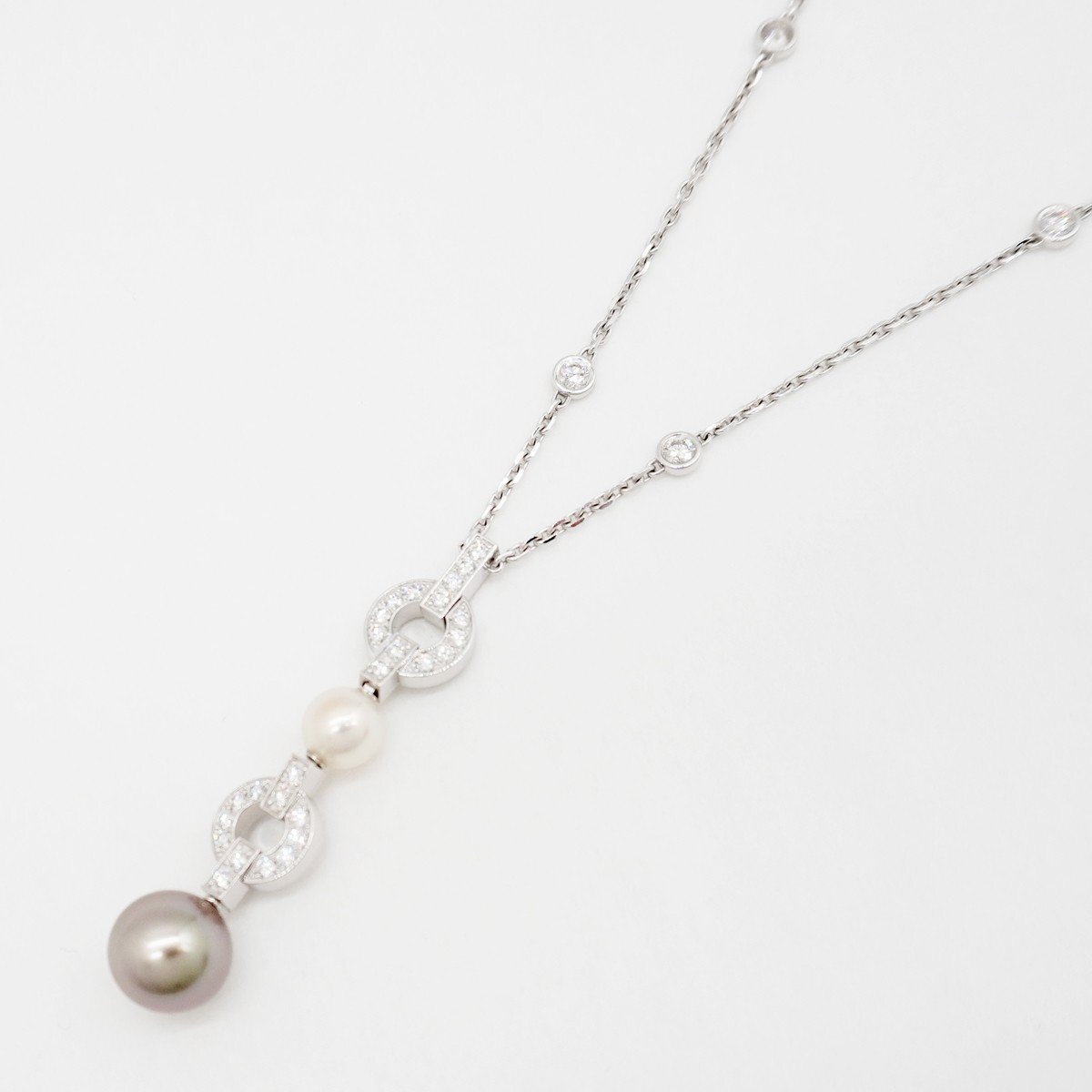 ♪◇【Cartier カルティエ】K18WG イマリア パール ダイヤモンド ネックレス B7053800