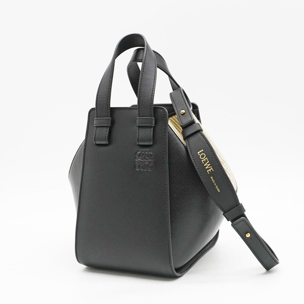 ◇美品【LOEWE ロエベ】ハンモックバッグ コンパクト ハンドバッグ ブラック