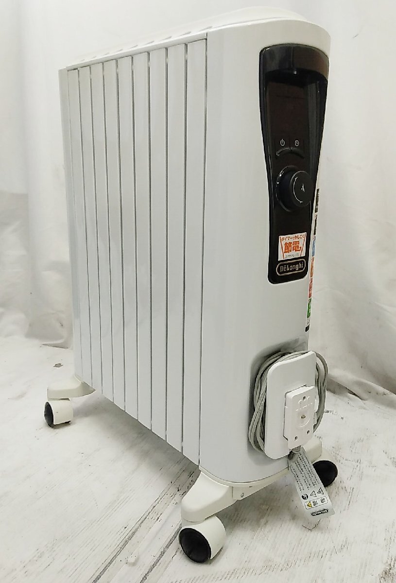 DeLonghi デロンギ オイルヒーター ユニカルド RHJ65L0915 10~13畳 1500W ホワイト×ブラック 暖房 家電 電気ヒーター / 名古屋発12-49□