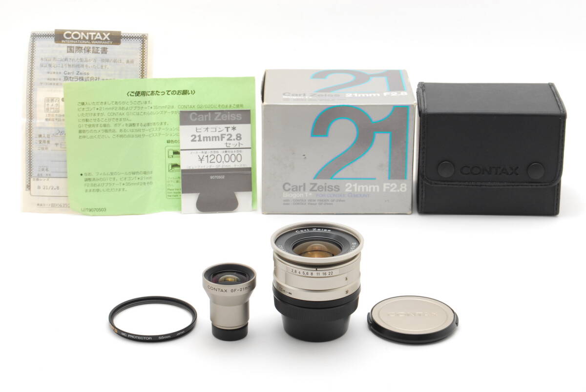 [A品]CONTAX Carl Zeiss BIOGON 21mm F2.8 T*★ファインダー付き★元箱★2276