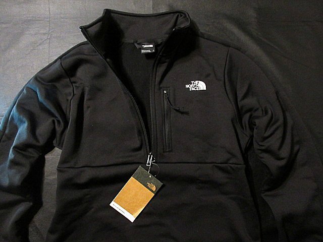 本物正規◆ノースフェイス◆高機能ハーフジップ スウェット裏フリース■XL■NEW PIONEER PEAK■黒■新品 アメリカ限定/吸湿速乾/JK3