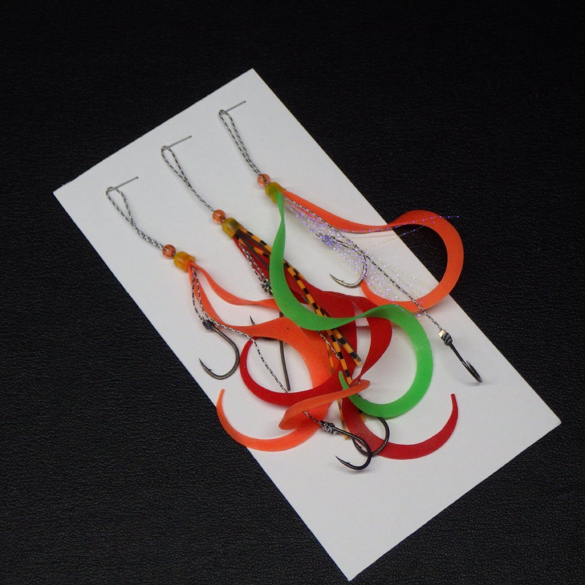 タイラバ用替えネクタイラバーフック カーリー オレンジ/レッド系等 3色3点セット ※中古美品※在庫品(19s0705)※クリックポスト