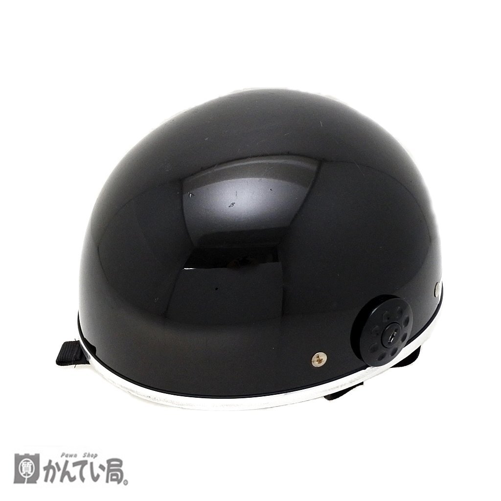 ヘルメット 125CC以下用 バイク ハーフヘルメット ブラック×シルバーカラー 頭回り：約58ｃｍ～60ｃｍ 中古品 現状販売品