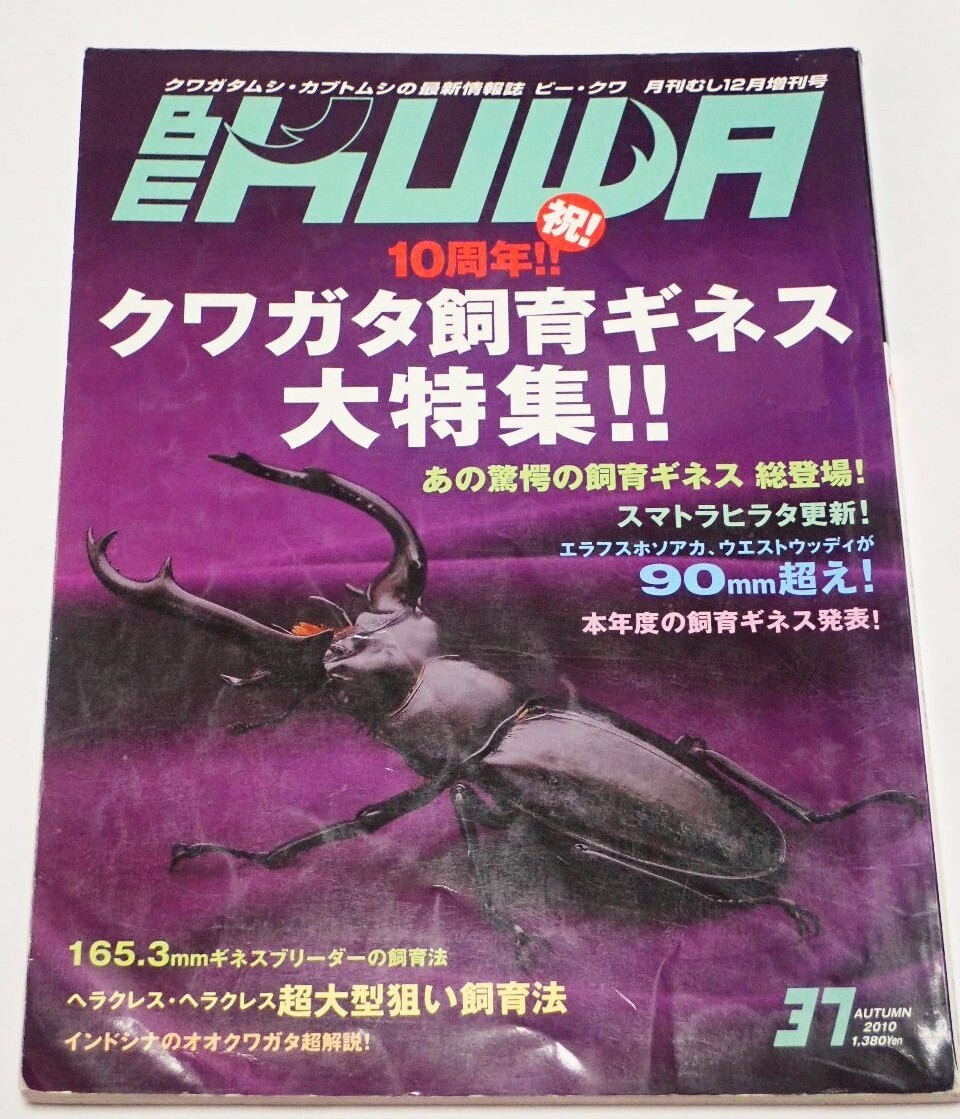 むし社 BE KUWA ビークワ No.37■クワガタ飼育ギネス大特集｜エラフスホソアカ・ウエストウッディ90㎜超え／インドシナのクワガタ超解説