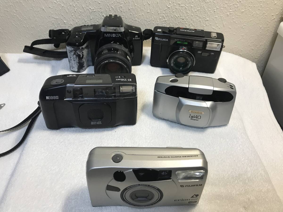 FUJIFILM konica RICOH FUJICA MINOLTA コンパクトフィルムカメラ まとめて 5台セット ジャンク