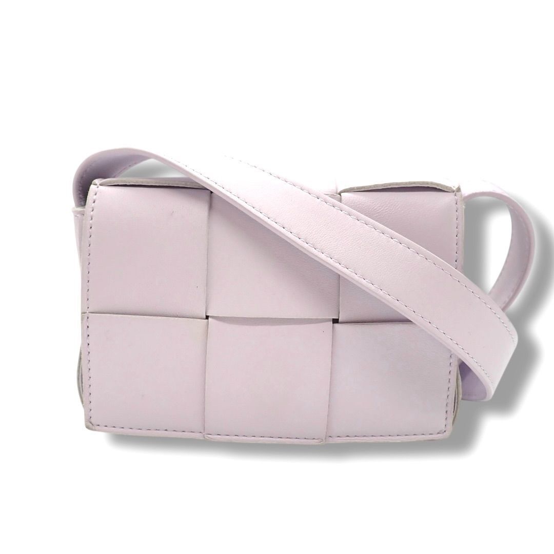 ボッテガヴェネタ Bottega Veneta キャンディ カセット ショルダーバッグ マキシイントレチャート パープル ミニバッグ 4454
