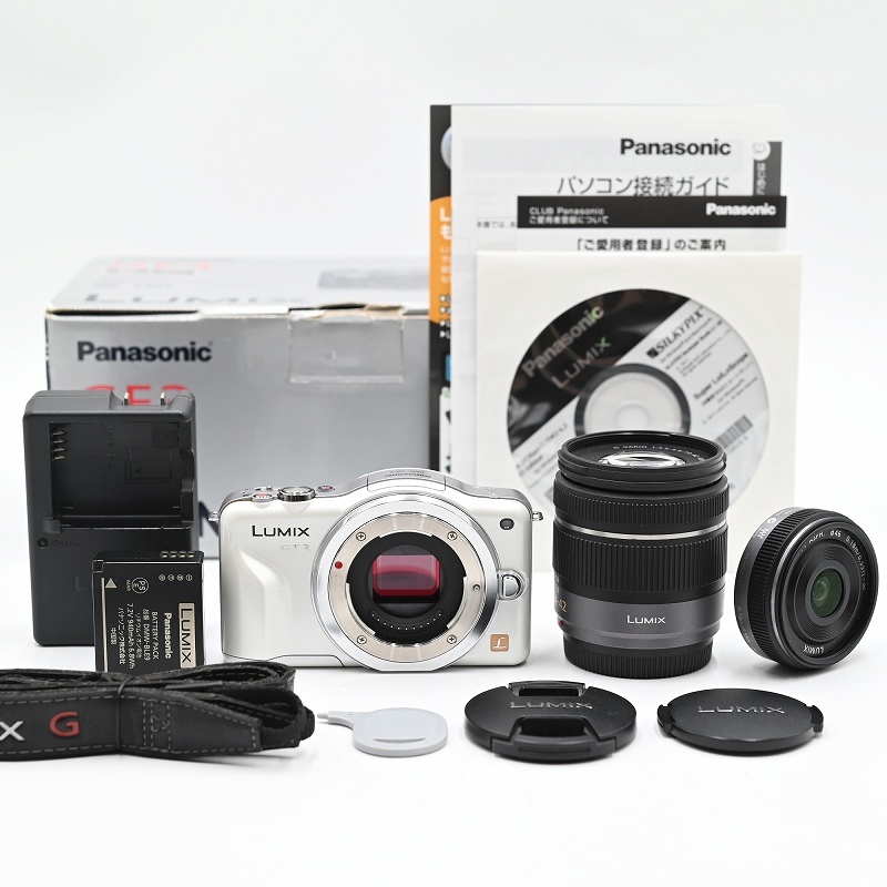 Panasonic パナソニック LUMIX GF3 14mm 14-42mm ミラーレス一眼カメラ シェルホワイト DMC-GF3W-W コンパクトデジタルカメラ