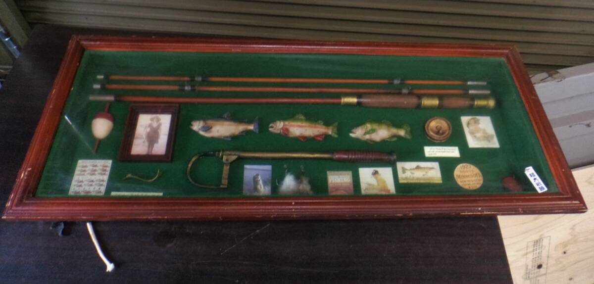 SY4212 フライフィッシング ウォールアート 壁掛 オブジェ アンティーク ヴィンテージ 釣具 インテリア　 直接受け渡しのみ　東京町田市