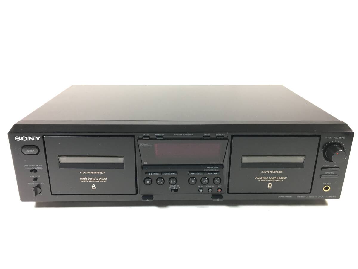 ＳＯＮＹ　ＴＣ－ＷＥ４７５　Ｗカセットデッキ　ベルト新品交換済　ピッチコントロール機能付　取扱説明書コピー付　ソニー