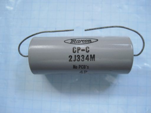 B0006　marcon　マルコン　コンデンサ？0.33μF　630V？未使用品ですが長期保存品　汚れ、キズ、凹み、リード線の変色、腐食など等有　1個