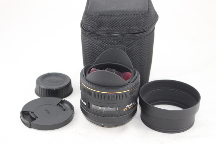 【202501102KNJ-21】SIGMA 単焦点魚眼レンズ 10mm F2.8 EX DC FISHEYE HSM ニコン用 対角線魚眼 APS-C専用 477554