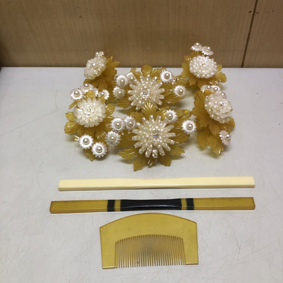 TK6118 【花嫁簪】　両天簪　笄　簪　櫛　日本髪　かつら　髪飾り　かんざし　レトロ 1225