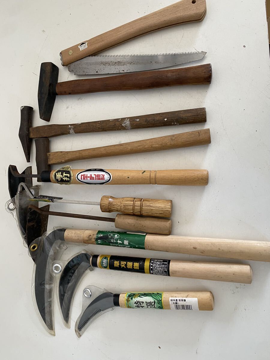 鎌 古道具 鋸　ハンマー　まとめ現状品